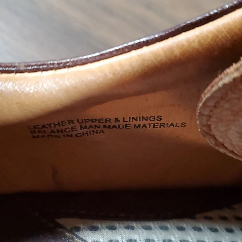 BORN H11806 Mens Ridgeway Cinnamon Brown Leather Oxfords Shoes‎ Size 11½